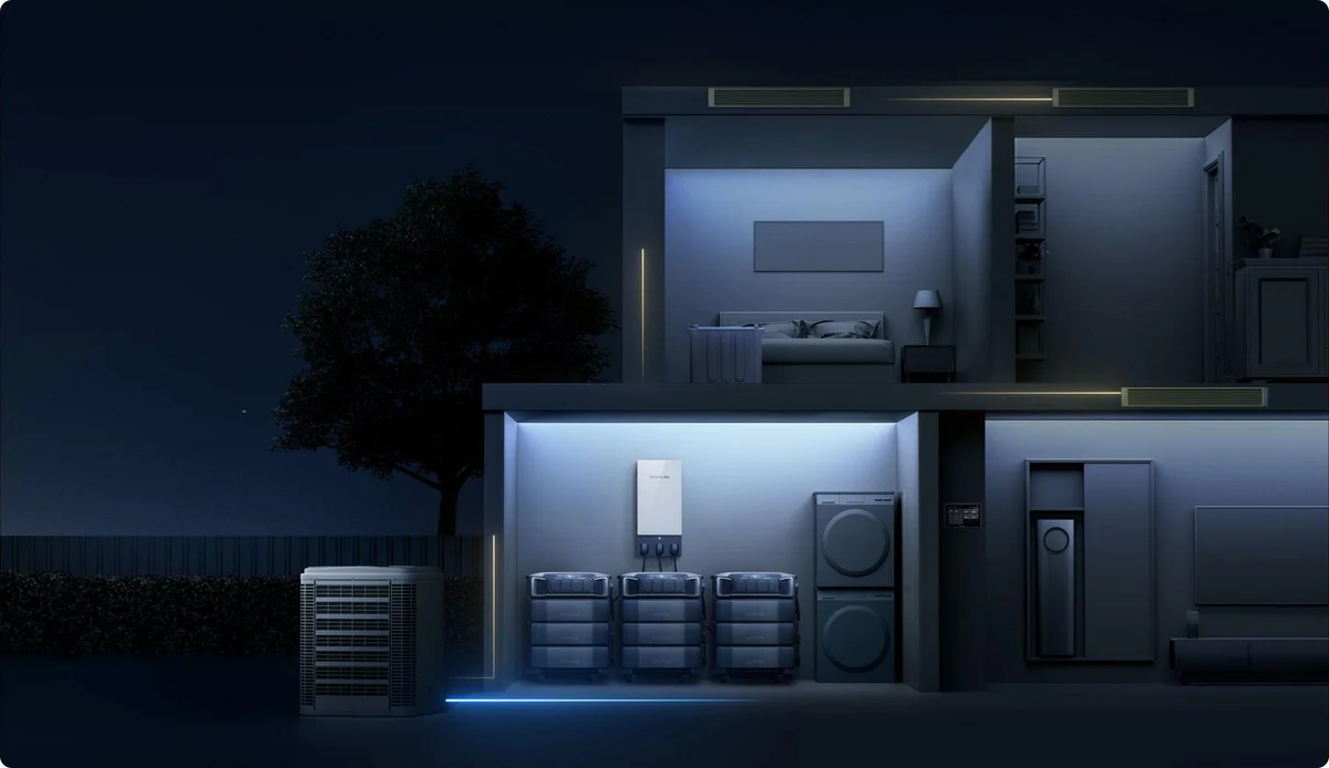 Sistema EcoFlow DELTA Pro Ultra respaldando una casa completa